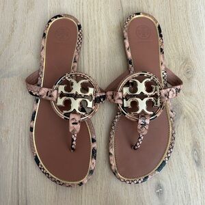 Tory Burch Pink and Black Sandals